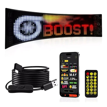 Letrero Led Flexible Programable Usb Para Auto 12x59