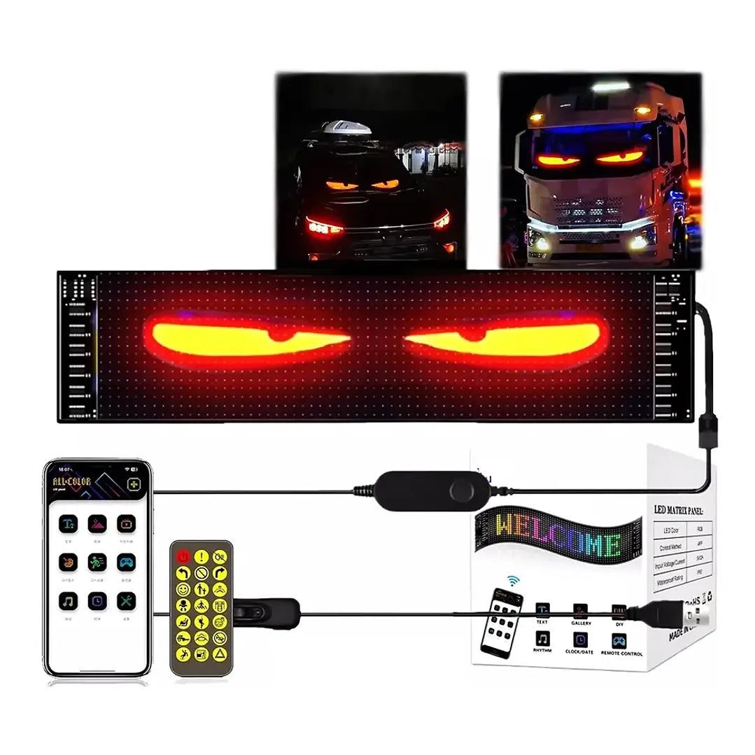 Letrero Led Flexible Programable Usb Para Auto 12x59