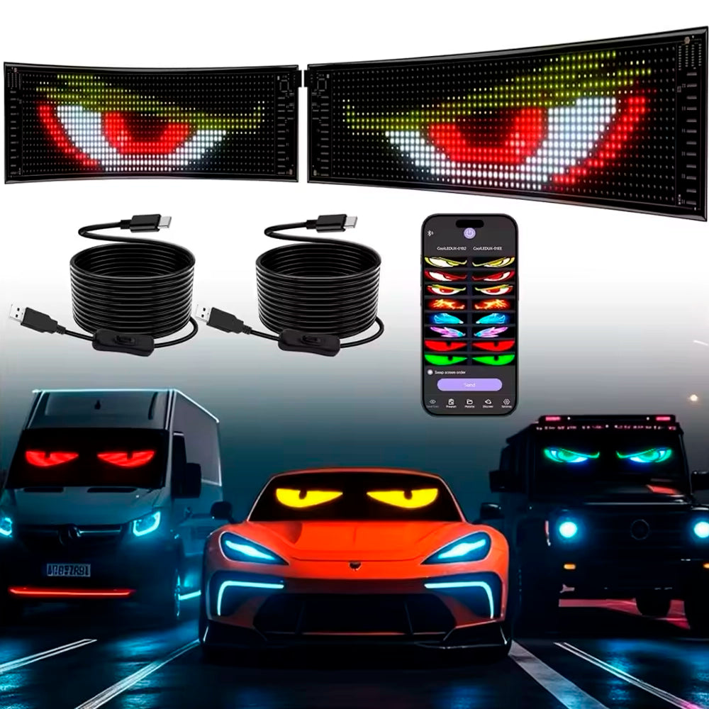 Letrero Led Flexible Programable Usb Para Auto 12x59